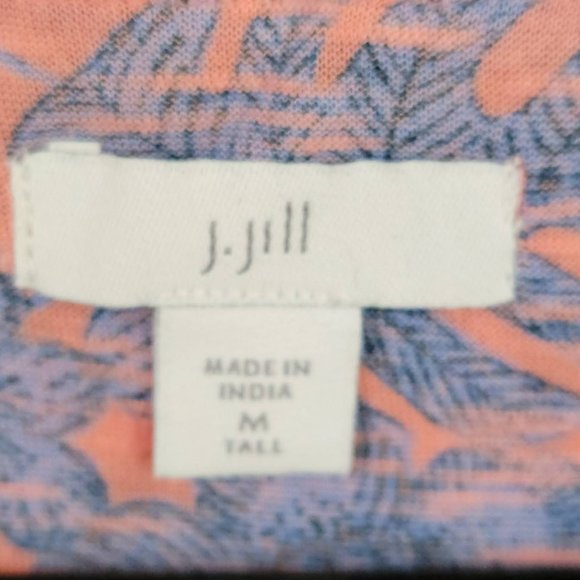 J. Jill Blue and Coral Fall Floral Embroidered Long Sleeve Dress Size Medium - Picture 5 of 16